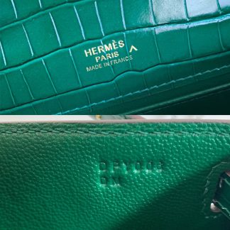 Replica Hermes Kelly Pochette Shiny Alligator Leather Bag
