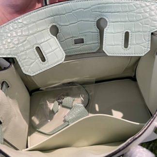 Replica Hermes Touch Birkin 25 Niloticus Crocodile & Calfskin Leather Bag