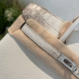 Replica Hermes Touch Birkin 25 Niloticus Crocodile & Calfskin Leather Bag