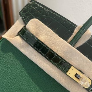 Replica Hermes Touch Birkin 25 Niloticus Crocodile & Calfskin Leather Bag