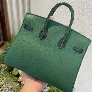 Replica Hermes Touch Birkin 25 Niloticus Crocodile & Calfskin Leather Bag