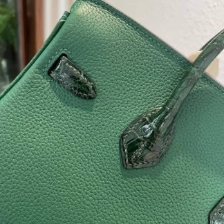 Replica Hermes Touch Birkin 25 Niloticus Crocodile & Calfskin Leather Bag