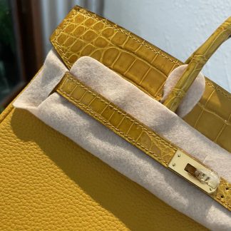 Replica Hermes Touch Birkin 25 Niloticus Crocodile & Calfskin Leather Bag
