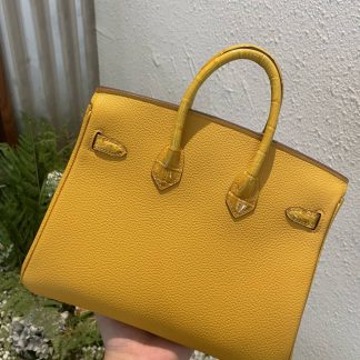Replica Hermes Touch Birkin 25 Niloticus Crocodile & Calfskin Leather Bag