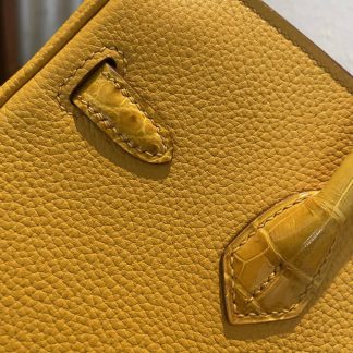 Replica Hermes Touch Birkin 25 Niloticus Crocodile & Calfskin Leather Bag