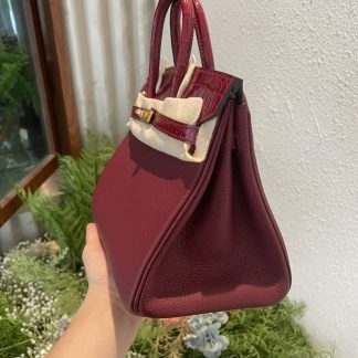 Replica Hermes Touch Birkin 25 Niloticus Crocodile & Calfskin Leather Bag