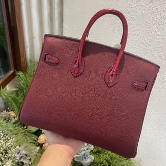 Replica Hermes Touch Birkin 25 Niloticus Crocodile & Calfskin Leather Bag