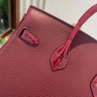 Replica Hermes Touch Birkin 25 Niloticus Crocodile & Calfskin Leather Bag