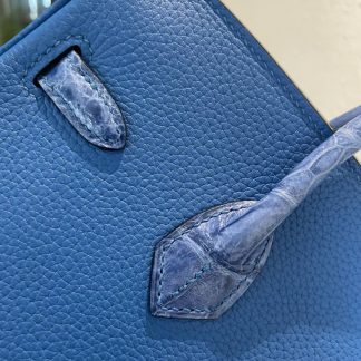 Replica Hermes Touch Birkin 25 Niloticus Crocodile & Calfskin Leather Bag