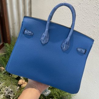 Replica Hermes Touch Birkin 25 Niloticus Crocodile & Calfskin Leather Bag