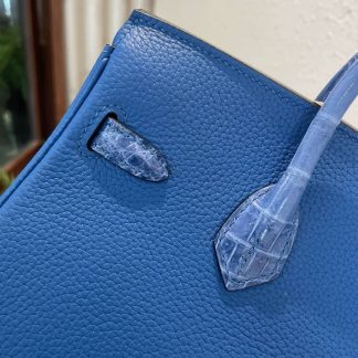 Replica Hermes Touch Birkin 25 Niloticus Crocodile & Calfskin Leather Bag
