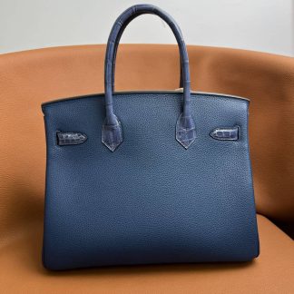 Replica Hermes Touch Birkin 25 Niloticus Crocodile & Calfskin Leather Bag
