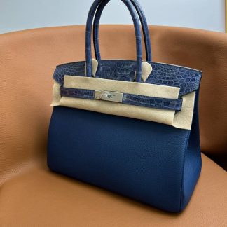 Replica Hermes Touch Birkin 25 Niloticus Crocodile & Calfskin Leather Bag