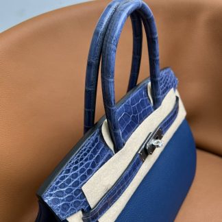 Replica Hermes Touch Birkin 25 Niloticus Crocodile & Calfskin Leather Bag