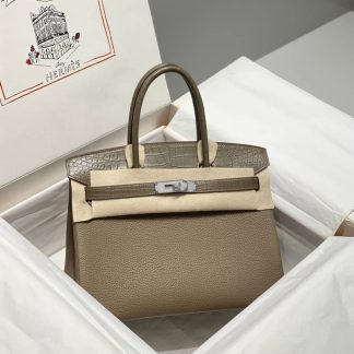 Replica Hermes Touch Birkin 25 Niloticus Crocodile & Calfskin Leather Bag