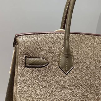 Replica Hermes Touch Birkin 25 Niloticus Crocodile & Calfskin Leather Bag