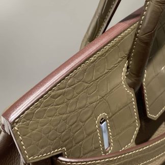 Replica Hermes Touch Birkin 25 Niloticus Crocodile & Calfskin Leather Bag