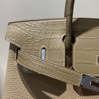 Replica Hermes Touch Birkin 25 Niloticus Crocodile & Calfskin Leather Bag