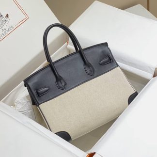 Replica Hermes Birkin 30 Canvas Swift Leather Bag