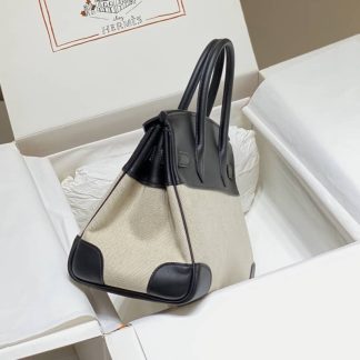 Replica Hermes Birkin 30 Canvas Swift Leather Bag