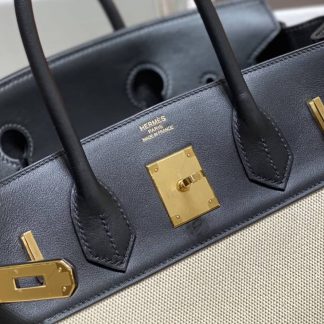 Replica Hermes Birkin 30 Canvas Swift Leather Bag