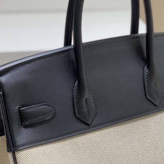 Replica Hermes Birkin 30 Canvas Swift Leather Bag