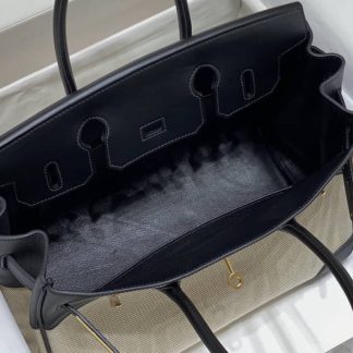Replica Hermes Birkin 30 Canvas Swift Leather Bag