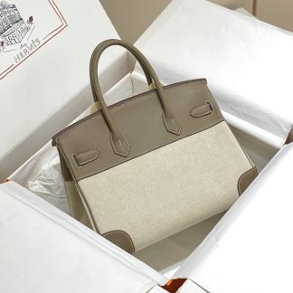 Replica Hermes Birkin 30 Canvas Swift Leather Bag