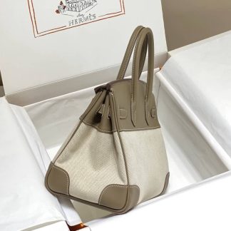 Replica Hermes Birkin 30 Canvas Swift Leather Bag