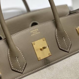Replica Hermes Birkin 30 Canvas Swift Leather Bag