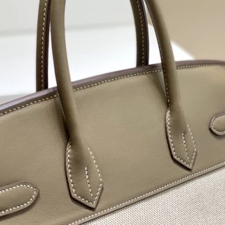 Replica Hermes Birkin 30 Canvas Swift Leather Bag
