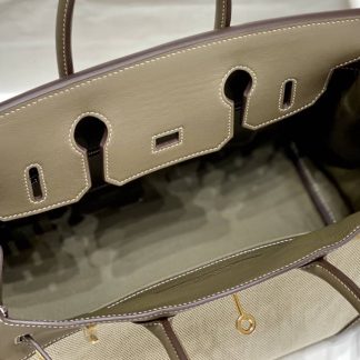 Replica Hermes Birkin 30 Canvas Swift Leather Bag