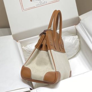 Replica Hermes Birkin 30 Canvas Swift Leather Bag