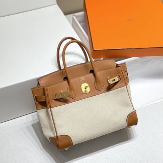 Replica Hermes Birkin 30 Canvas Swift Leather Bag