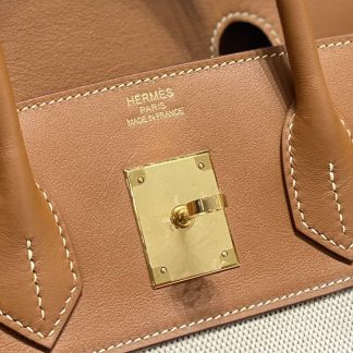 Replica Hermes Birkin 30 Canvas Swift Leather Bag