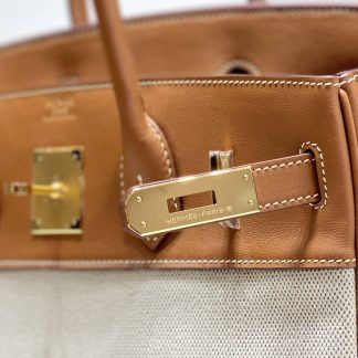 Replica Hermes Birkin 30 Canvas Swift Leather Bag
