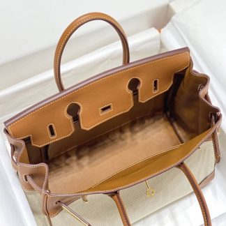 Replica Hermes Birkin 30 Canvas Swift Leather Bag