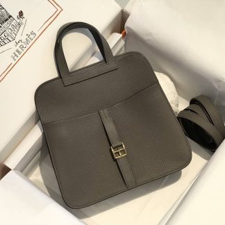 Replica Hermes Halzan 31 Clemence Leather Bag