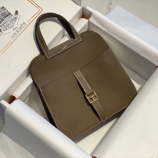 Replica Hermes Halzan Mini 22 Clemence Leather Bag