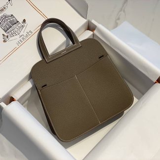 Replica Hermes Halzan Mini 22 Clemence Leather Bag