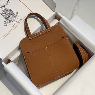 Replica Hermes Halzan Mini 22 Clemence Leather Bag