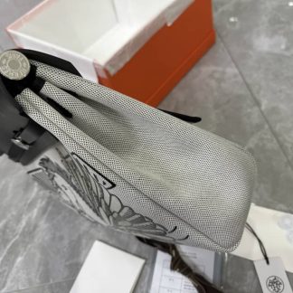 Replica Hermes Herbag Zip 31 Black Hunter Leather Canvas Bag
