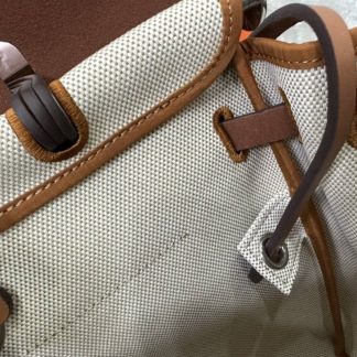 Replica Hermes Herbag Zip 31 Brown Hunter Leather Canvas Bag