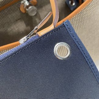 Replica Hermes Herbag Zip 31 Hunter Leather Canvas Bag