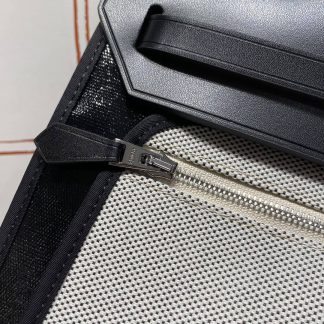Replica Hermes Herbag Zip 31 Hunter Leather Canvas Bag