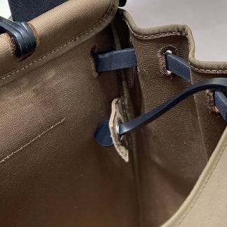 Replica Hermes Herbag Zip 31 Hunter Leather Canvas Bag