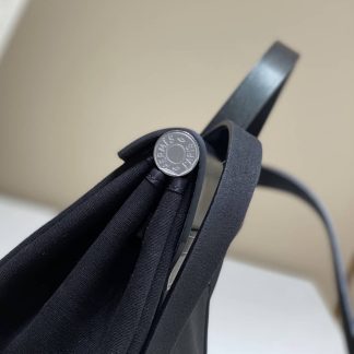 Replica Hermes Herbag Zip 31 Hunter Leather Canvas Bag