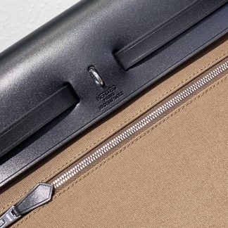 Replica Hermes Herbag Zip 31 Hunter Leather Canvas Bag