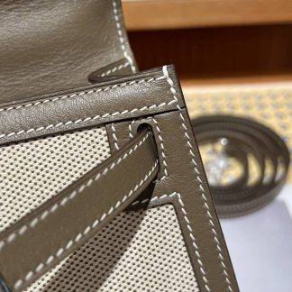 Replica Hermes Kelly 28 Canvas Barenia Leather Bag