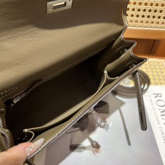 Replica Hermes Kelly 28 Canvas Barenia Leather Bag
